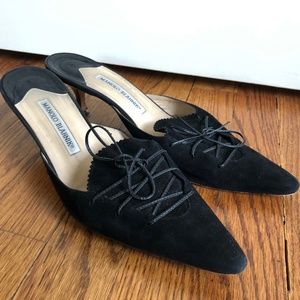 Manolo Blahnik Black Mule Heels